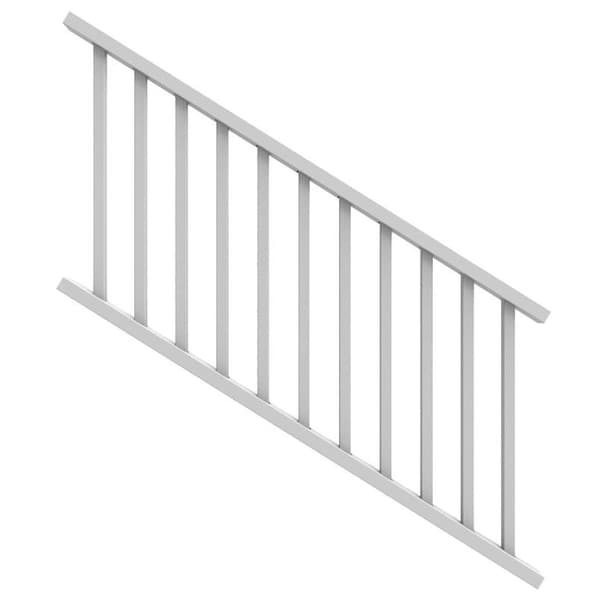 Xpanse Select 73024862 Stair Rail Kit with Baluster, 6 ft L Actual, Square Profile, Vinyl, White 73024862 SELECT